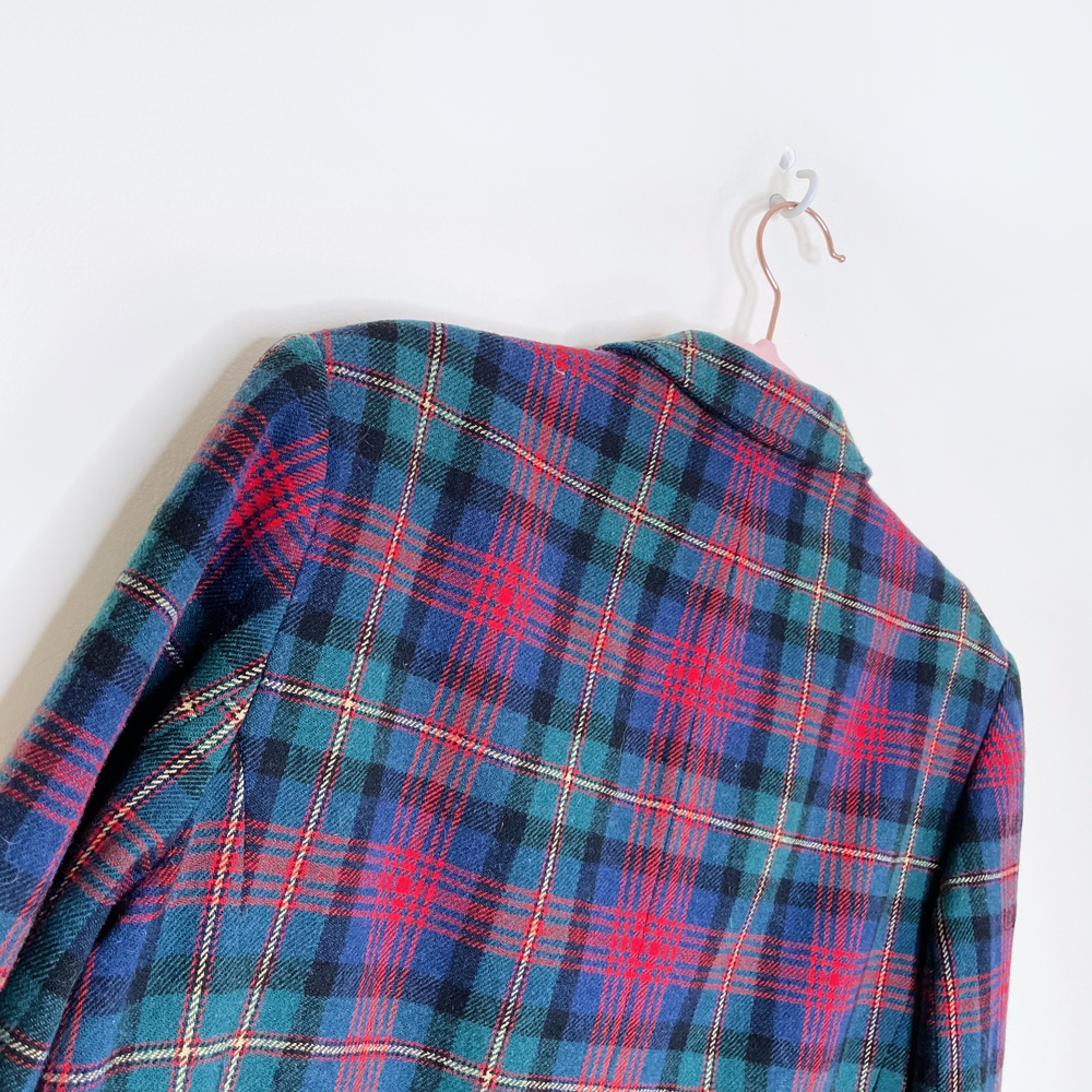 vintage pendleton wool plaid blazer - size 14