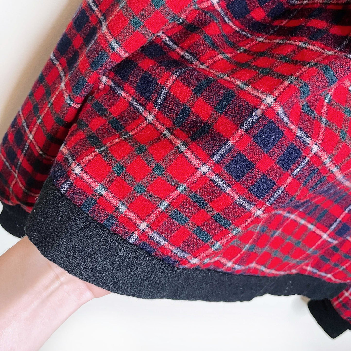 vintage 60's pendleton red plaid wool cardigan jacket - size large