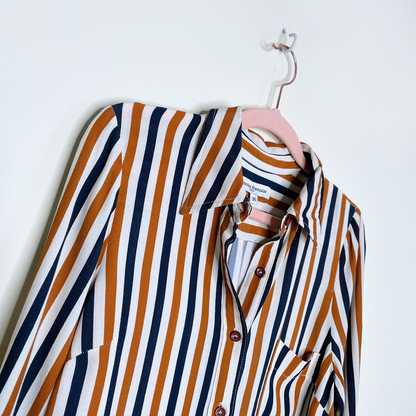 la petite francaise chem cafe striped button down shirt - size 36