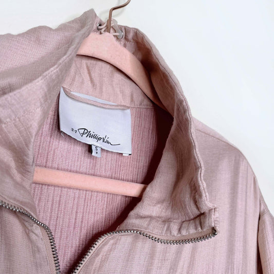 3.1 phillip lim pink ruched gauze utility bomber jacket - size small