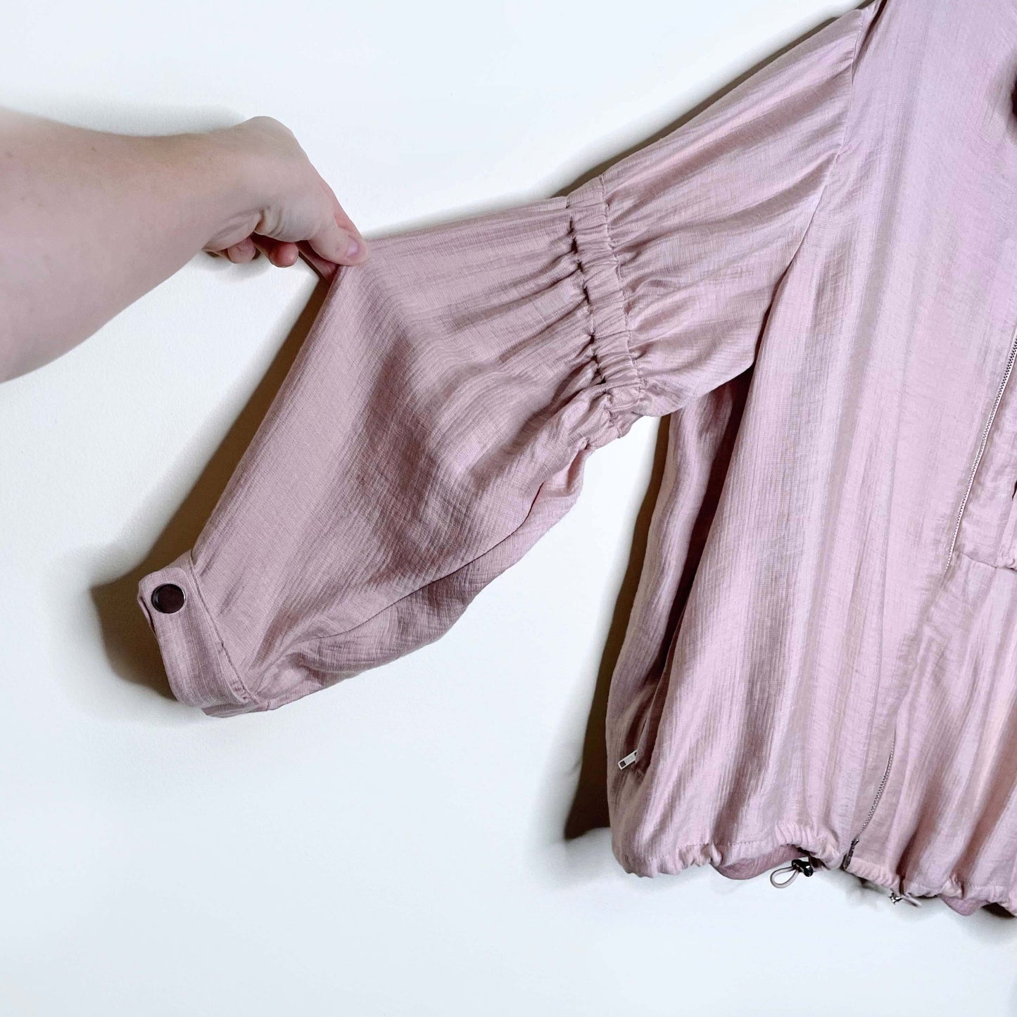 3.1 phillip lim pink ruched gauze utility bomber jacket - size small
