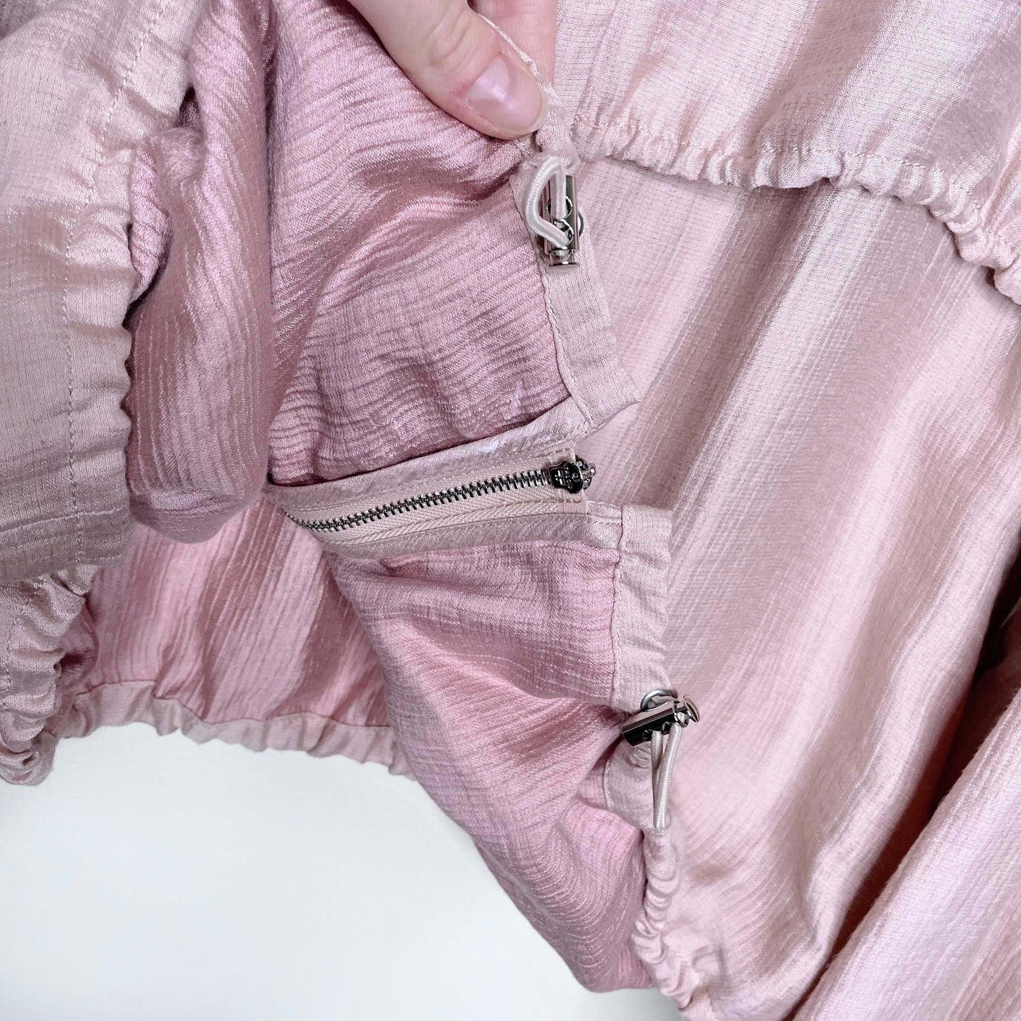 3.1 phillip lim pink ruched gauze utility bomber jacket - size small