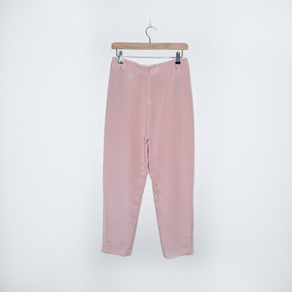 phillip lim pink silk pleated tapered trousers - size 2