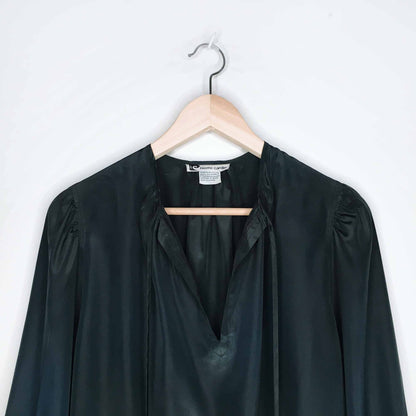 vintage pierre cardin black painters peasant blouse - size 12