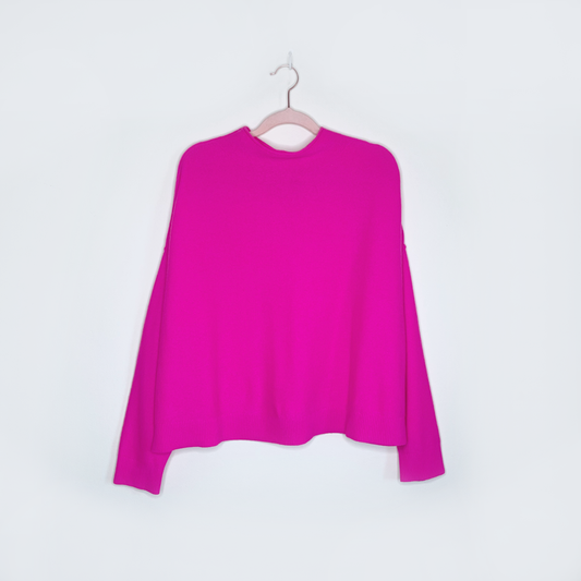 pilcro 100% cashmere alani hot pink oversized sweater - size medium