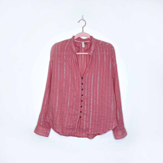 pilcro the tavi boho button down blouse - size xs