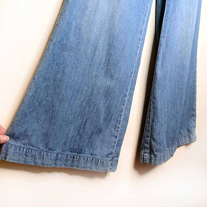 pilcro and the letterpress ultra high rise tie waist wide leg jeans - size 26