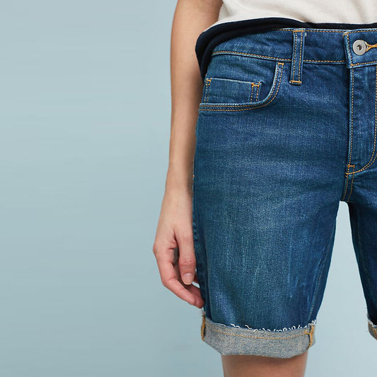 Pilcro Mid-Rise Denim Bermuda Shorts - size 26