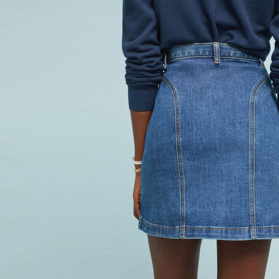 Pilcro Buttondown Denim Skirt - size 2