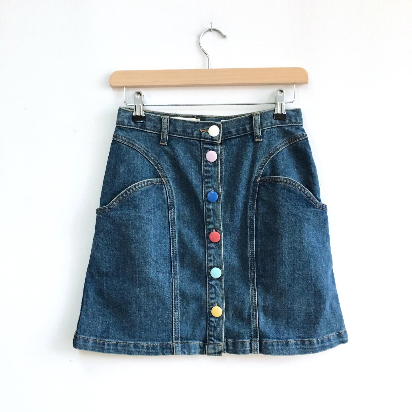 Pilcro Buttondown Denim Skirt - size 2