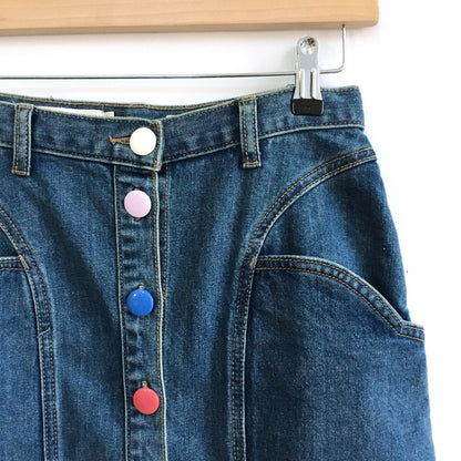 Pilcro Buttondown Denim Skirt - size 2