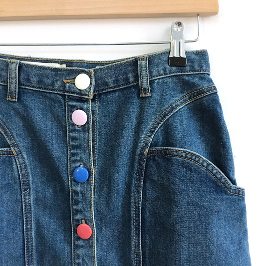Pilcro Buttondown Denim Skirt - size 2