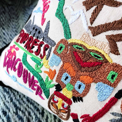 nwt catstudio hand-embroidered canada pillow