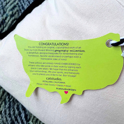 nwt catstudio hand-embroidered canada pillow