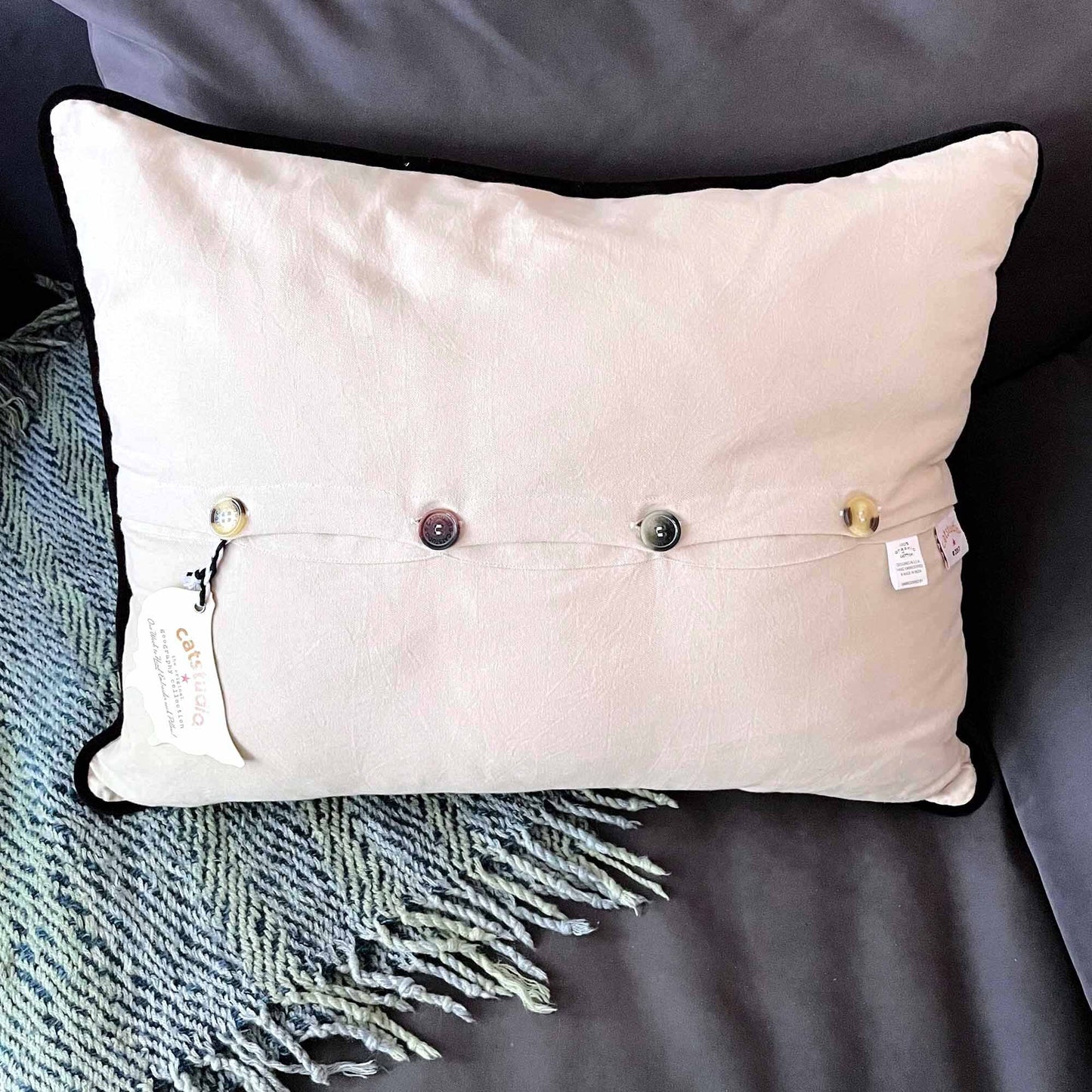 nwt catstudio hand-embroidered canada pillow