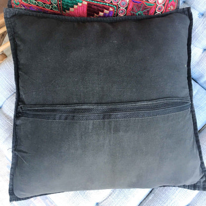 Vintage Indian hand-embroidered mirror boho pillow cases - set of 2