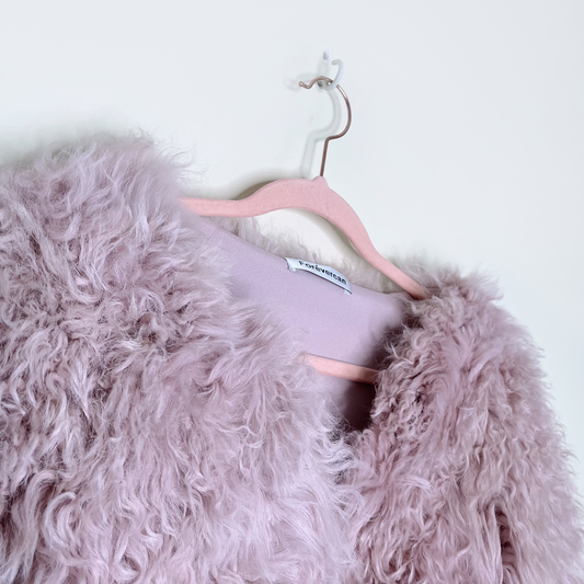 forevercan pink mongolian sheepskin short jacket - size small