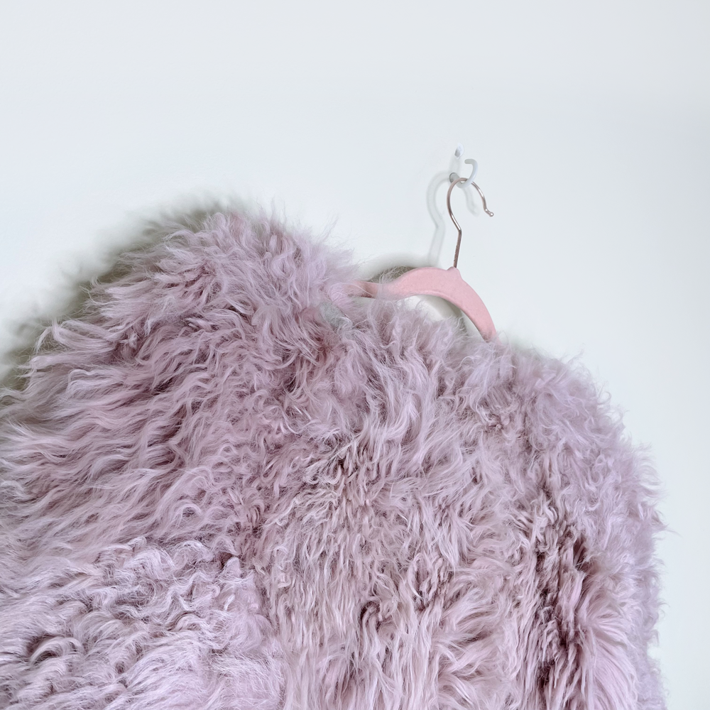 forevercan pink mongolian sheepskin short jacket - size small