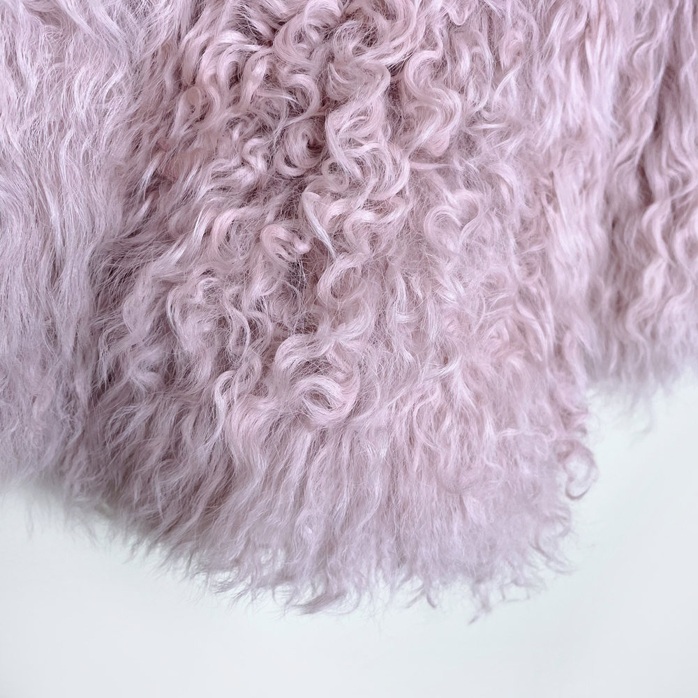 forevercan pink mongolian sheepskin short jacket - size small