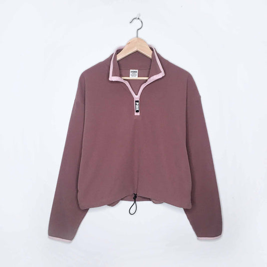 victoria's secret PINK 1/4 zip fleece sweater - size medium
