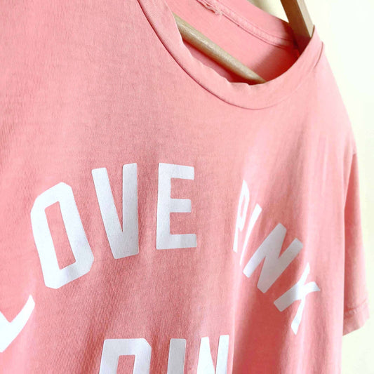 victoria's secret pink neon love pink cropped tee - size xs