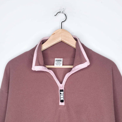victoria's secret PINK 1/4 zip fleece sweater - size medium
