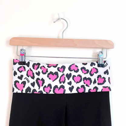 victoria's secret pink foldover incredible yoga flare pants - size xs