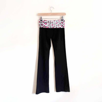 victoria's secret pink foldover incredible yoga flare pants - size xs