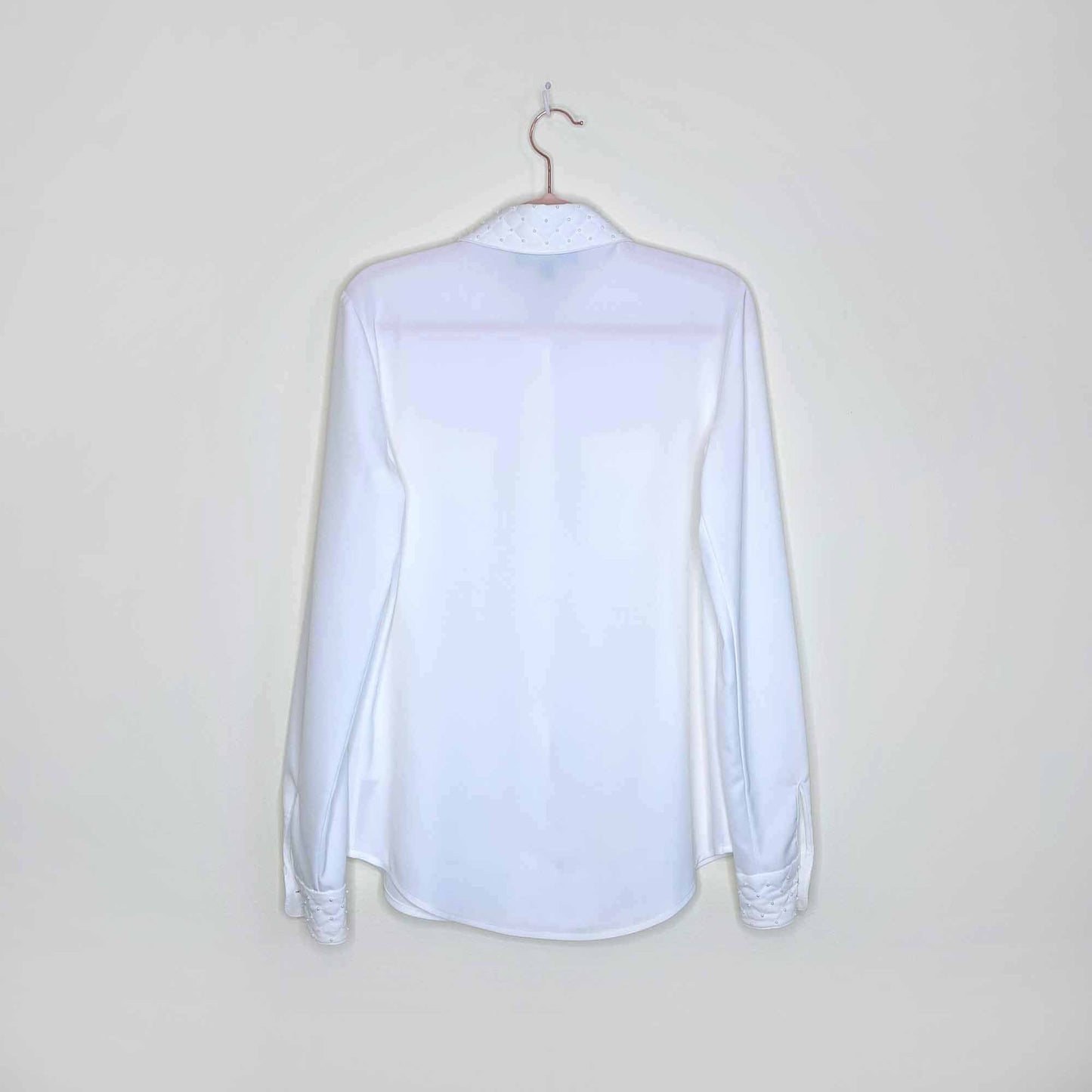 pink tartan quilted pearl button down blouse - size 00