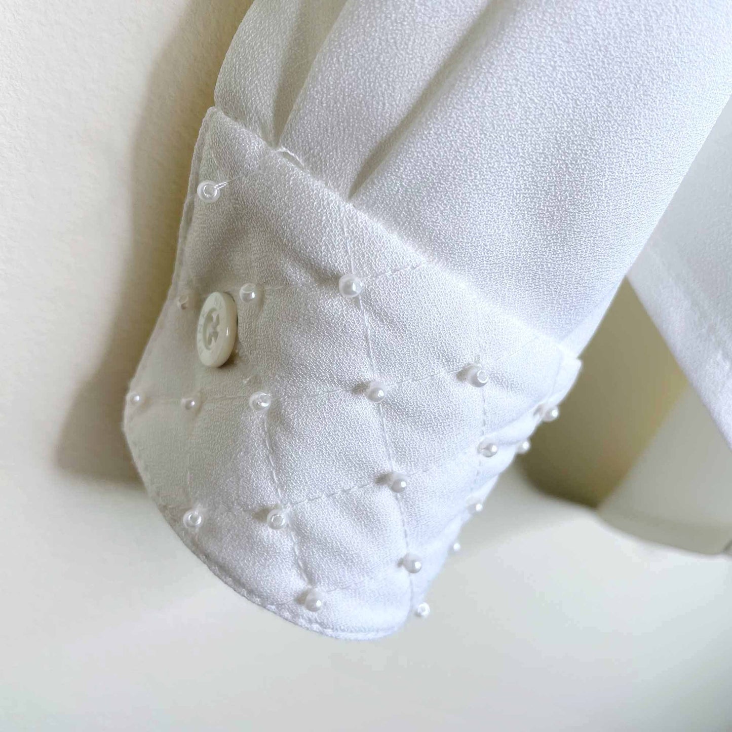 pink tartan quilted pearl button down blouse - size 00