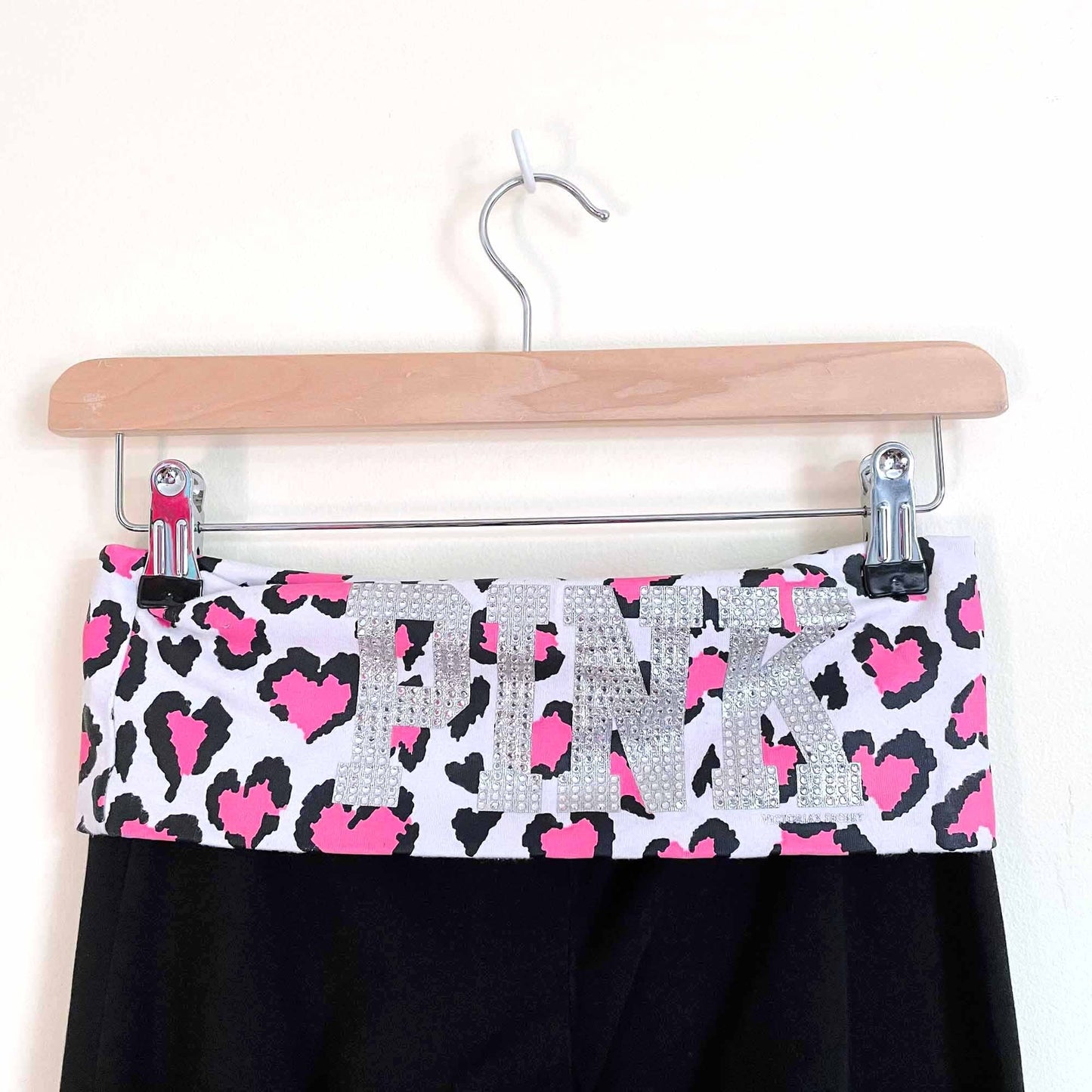 victoria's secret pink foldover incredible yoga flare pants - size xs