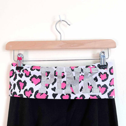 victoria's secret pink foldover incredible yoga flare pants - size xs