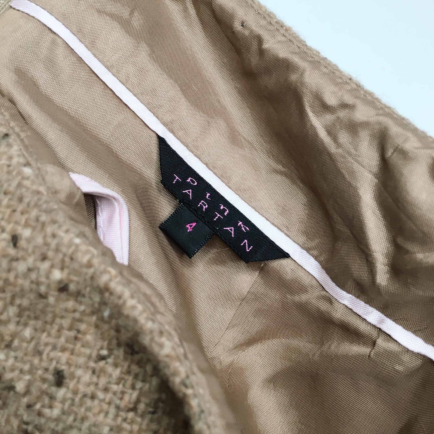 Pink Tartan wool ruffled hem mini skirt - size 4