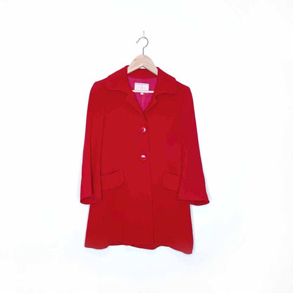 pink tartan 100% wool red jacket with mesh lining - size 4