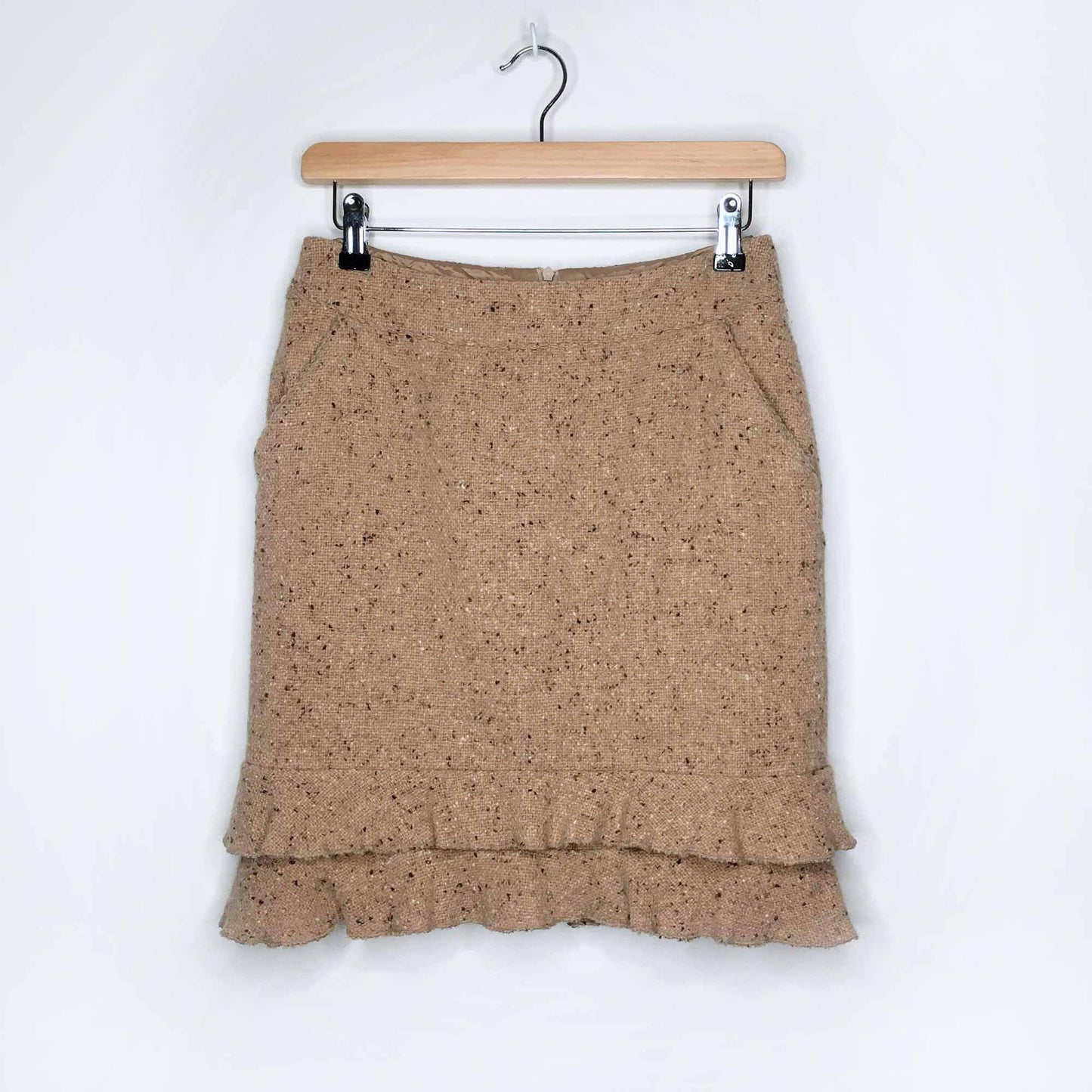 Pink Tartan wool ruffled hem mini skirt - size 4