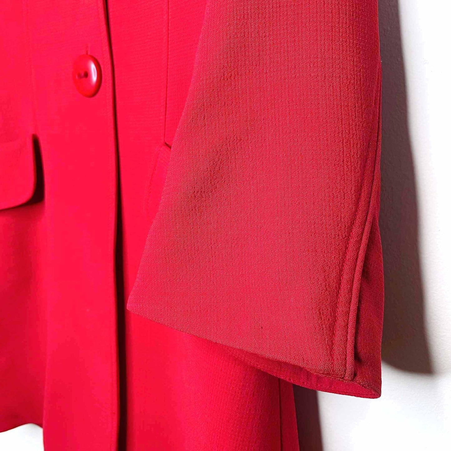 pink tartan 100% wool red jacket with mesh lining - size 4