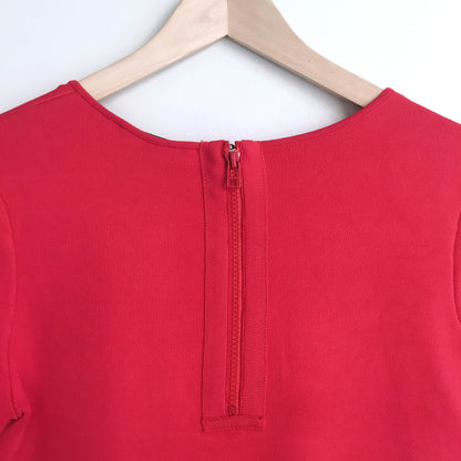 Pink Tartan big lips short sleeve knit - size Large