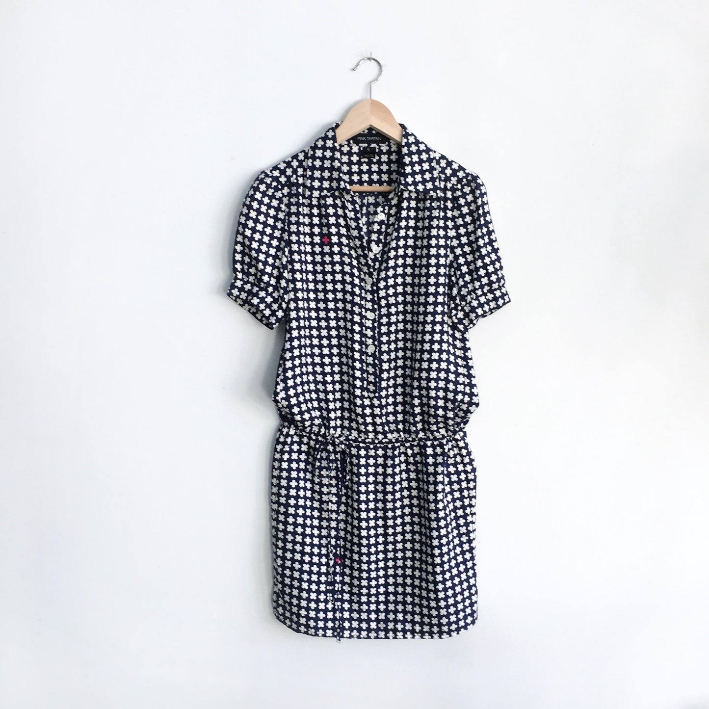 Pink Tartan iconic flower silk dress - size 0