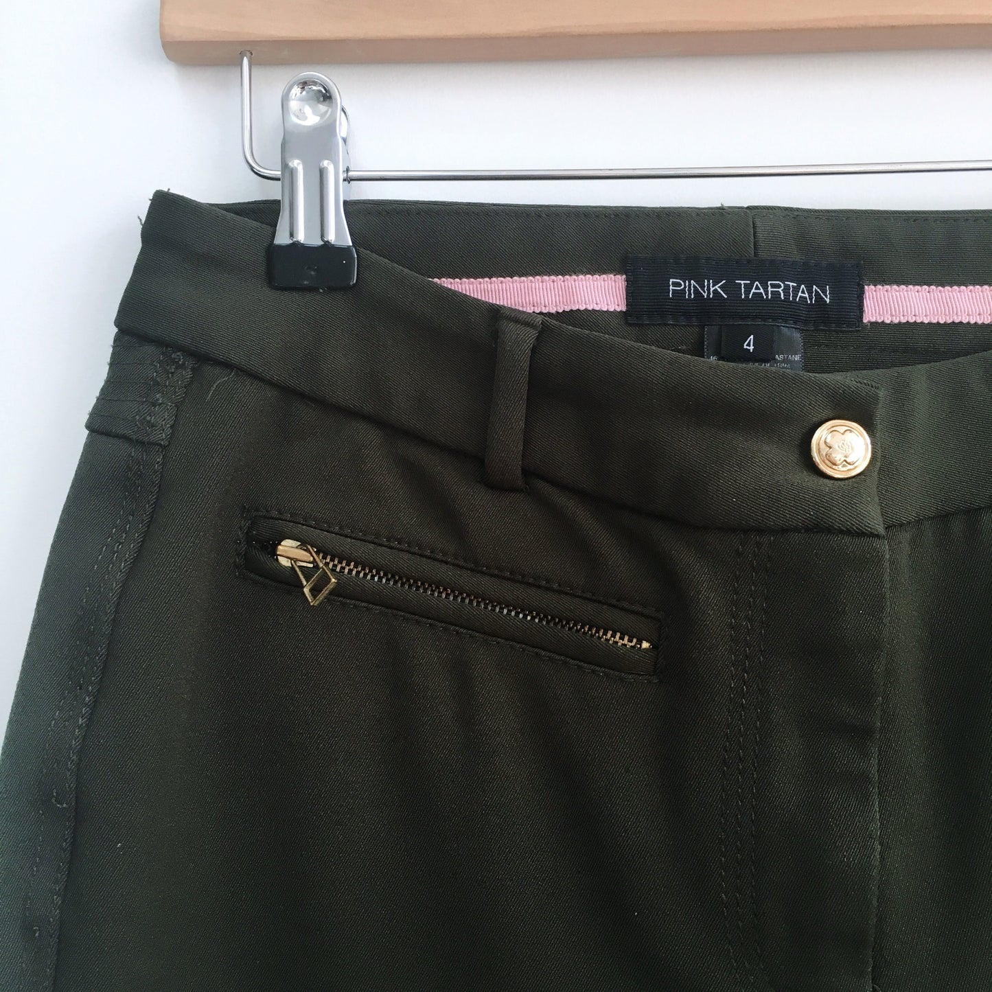 Pink Tartan Reinforced Trouser - size 4