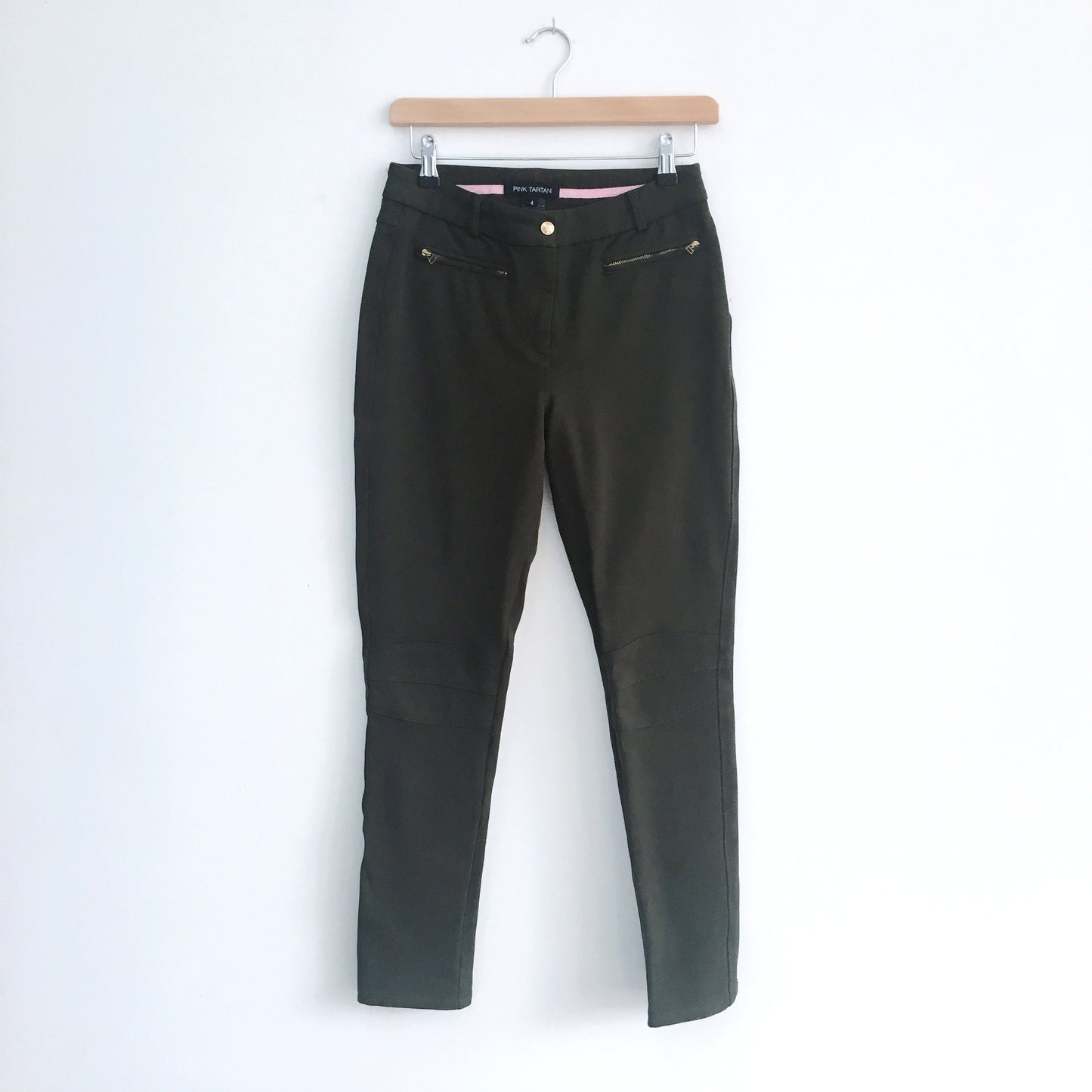 Pink Tartan Reinforced Trouser - size 4