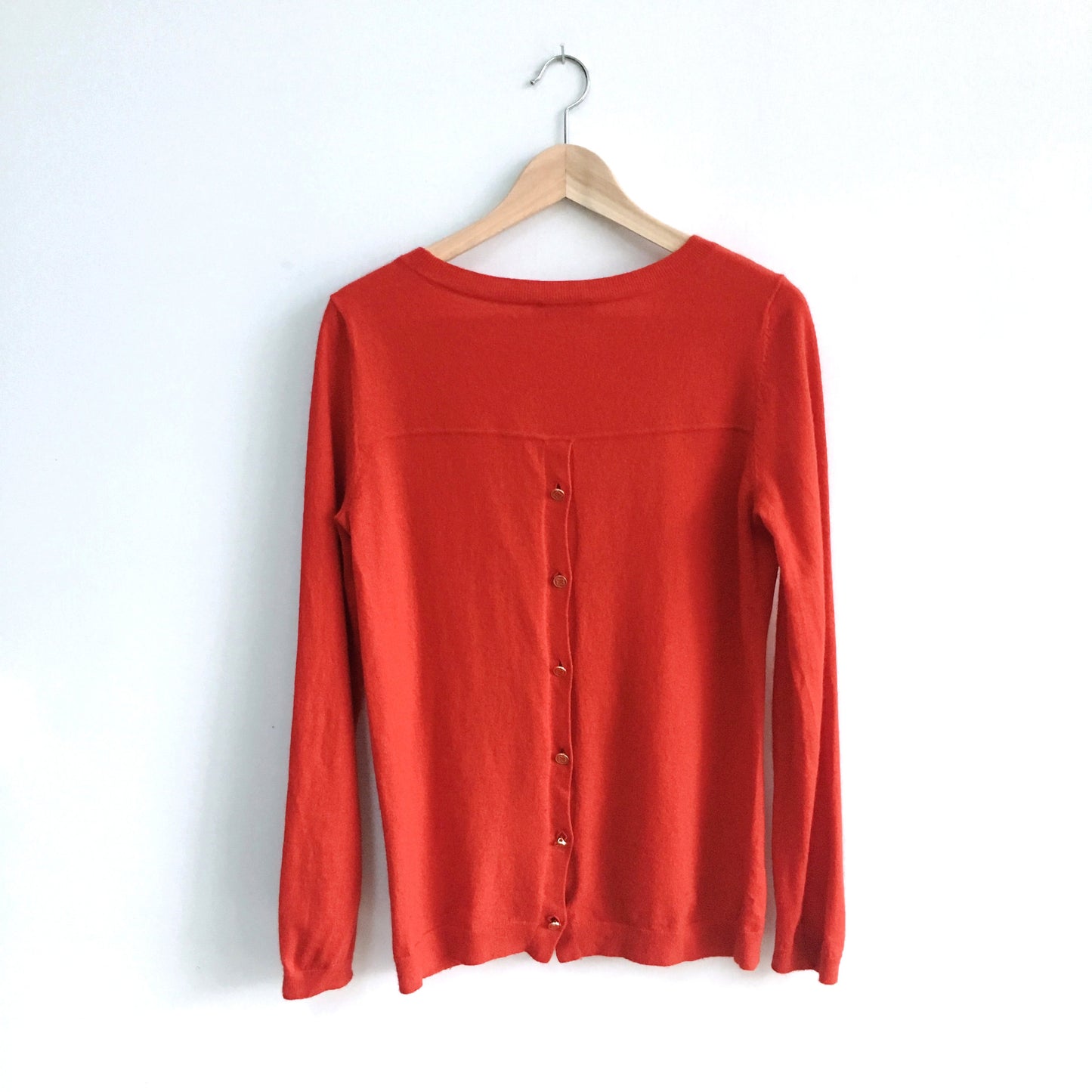 Pink Tartan Button-Back Sweater - size Small