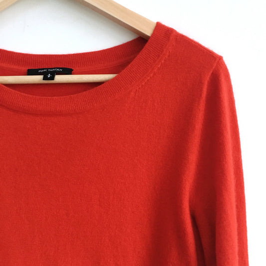 Pink Tartan Button-Back Sweater - size Small