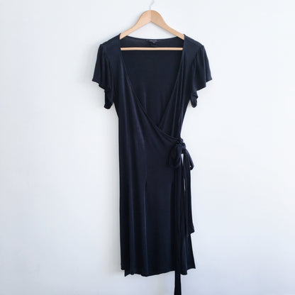 Pink Tartan Jersey Silk Wrap Dress - size 2