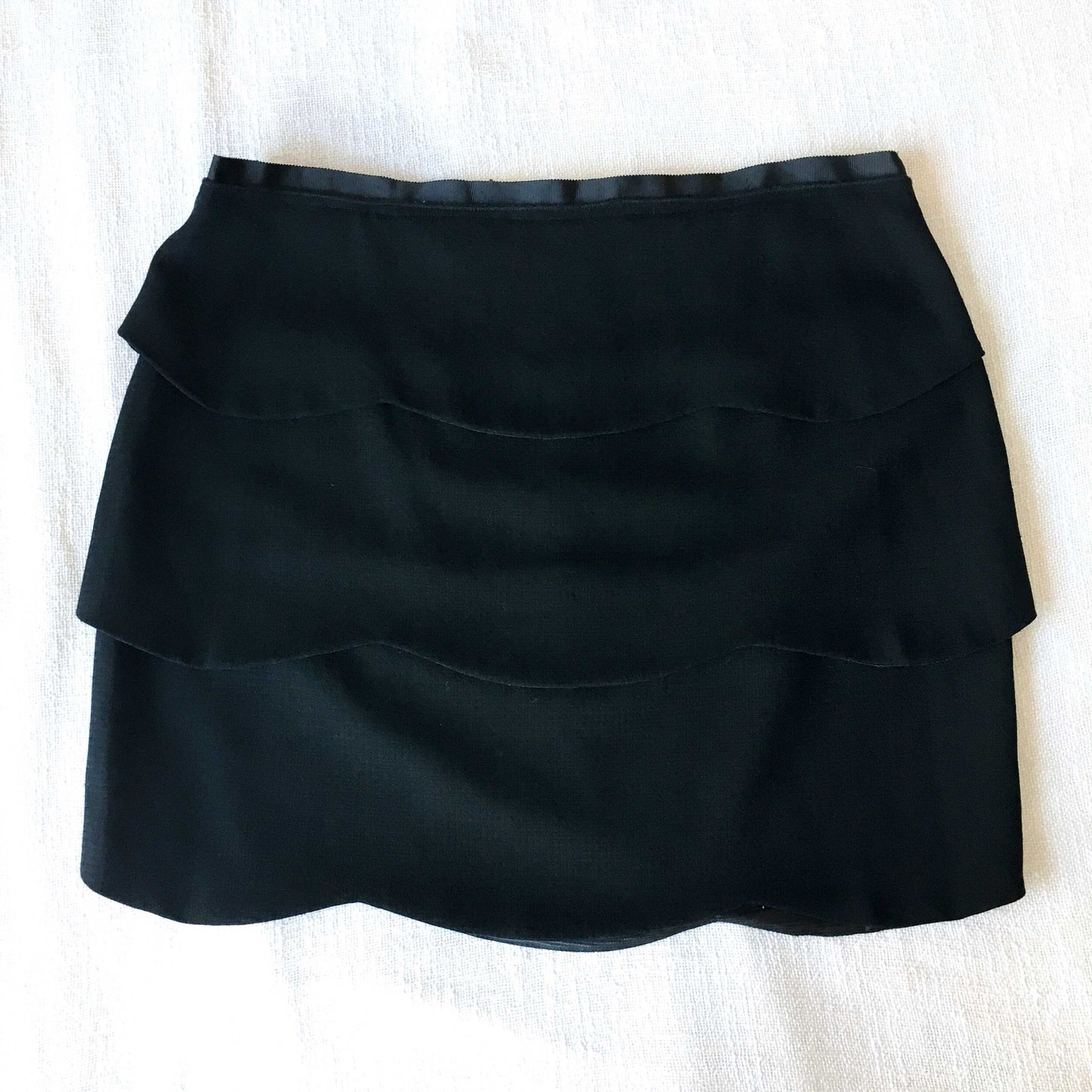 Pink Tartan wool tiered tulip skirt - size 14