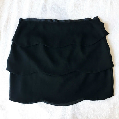 Pink Tartan wool tiered tulip skirt - size 14