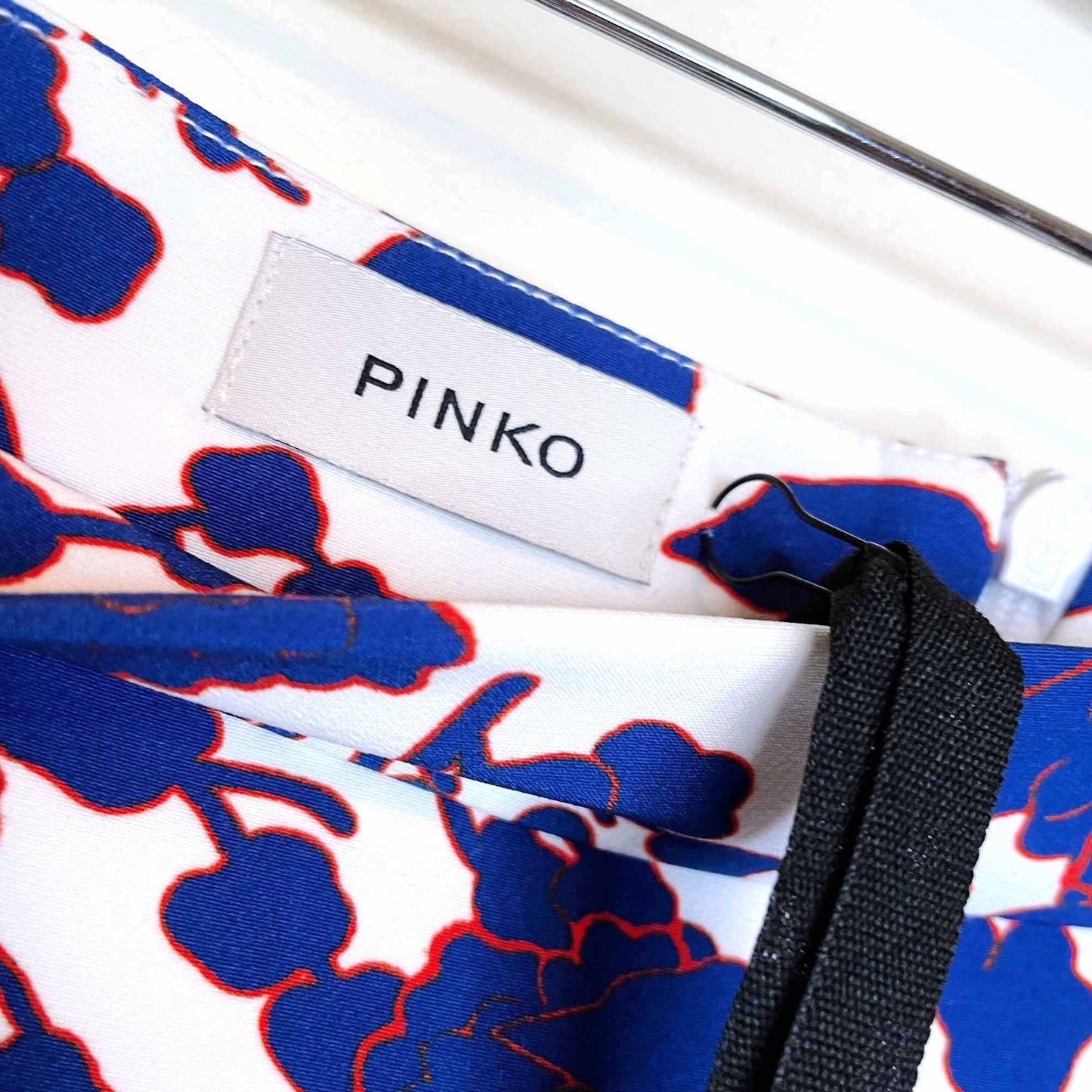 nwt pinko rapito blue red floral high rise pencil skirt - size 10