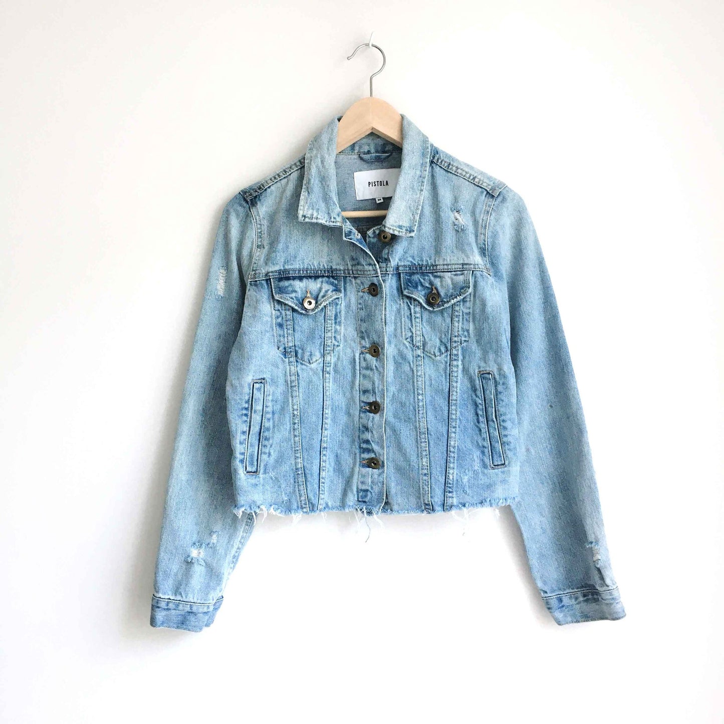 Pistola Naya cropped denim jacket - size Medium