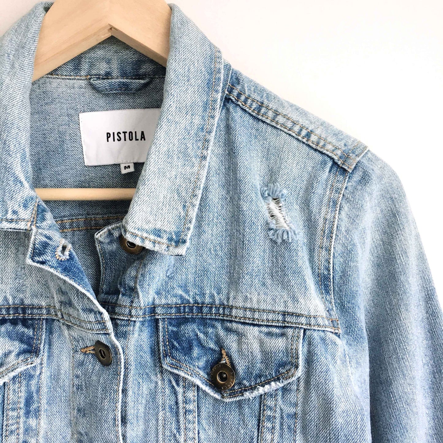 Pistola Naya cropped denim jacket - size Medium