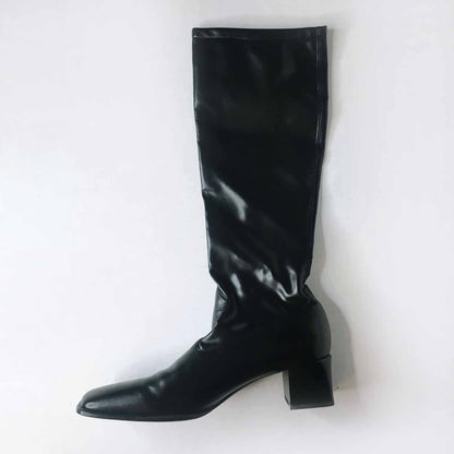 peter kaiser square toe leather boots - size  7