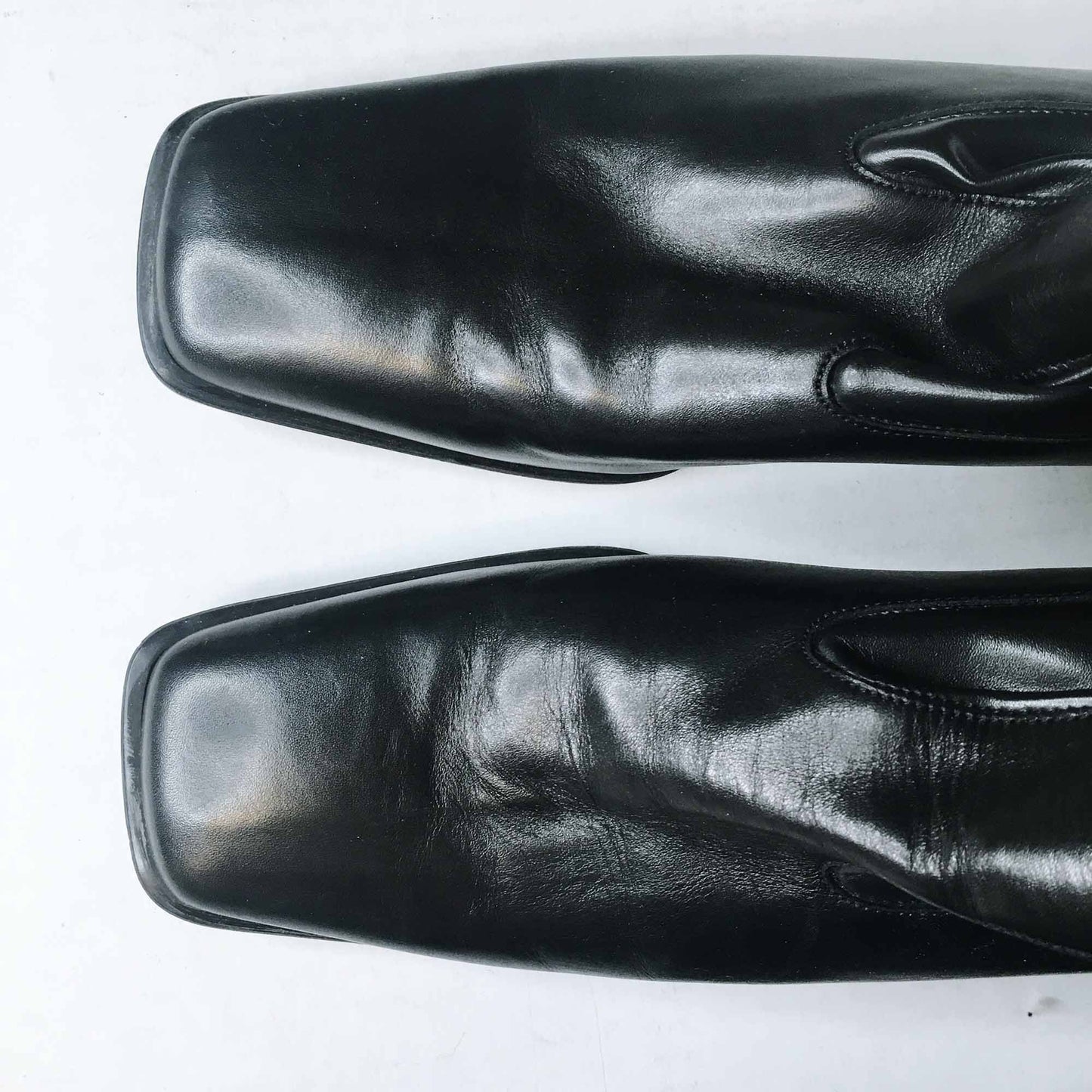 peter kaiser square toe leather boots - size  7